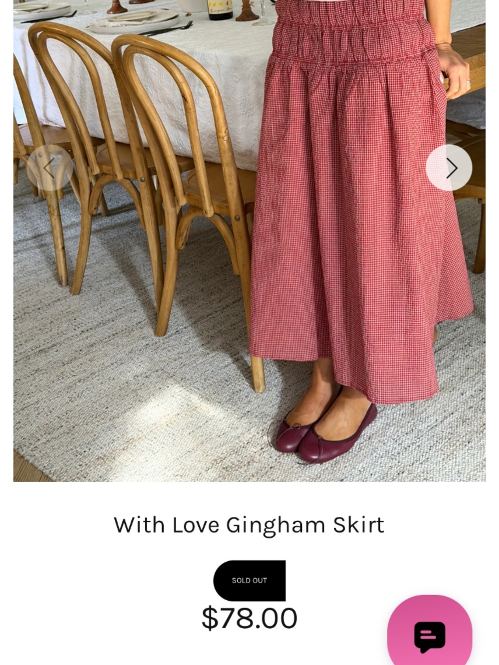 With love gingham skirt